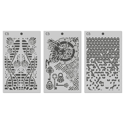 Ciao Bella Fairy Whispers 5x8 Inch Stencil Mix Triple Layer Set