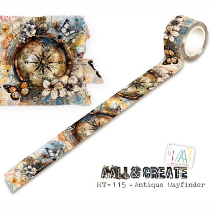 MT-115 - 25mm x 10m Washi Tape - Antique Wayfinder (Layer-It-Up!)