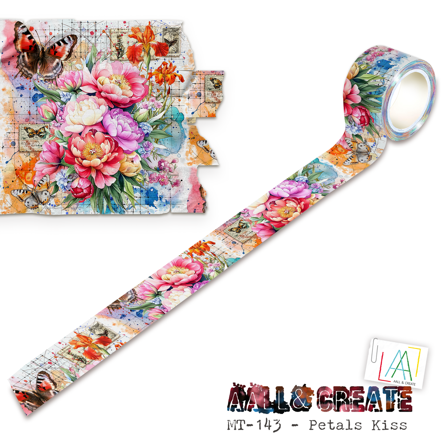 #MT-143 -  Washi Tape - Petals Kiss (Layer-It-Up!)