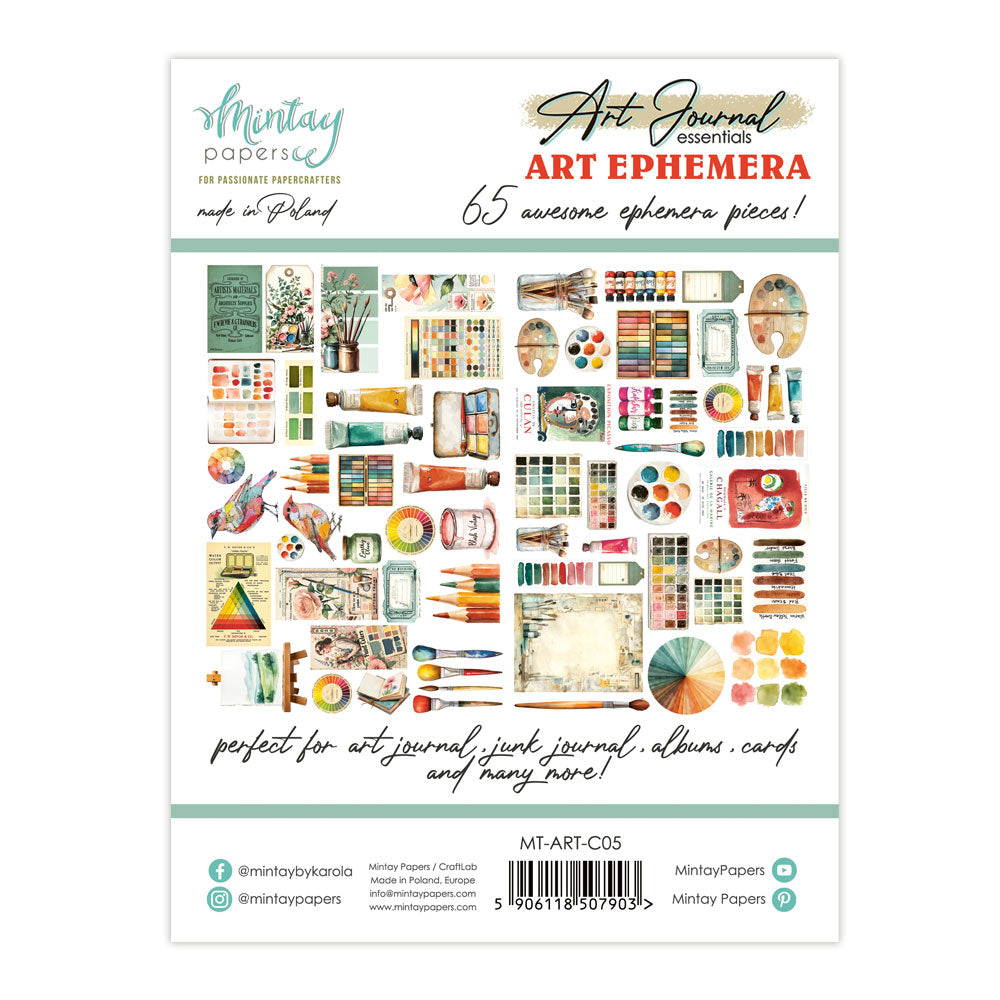 Mintay Art Journal Ephemera Pack Art (65pcs)