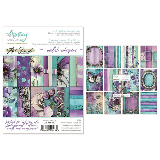 Mintay Art Journal Paper Pad 6x8 Inch Violet Whispers
