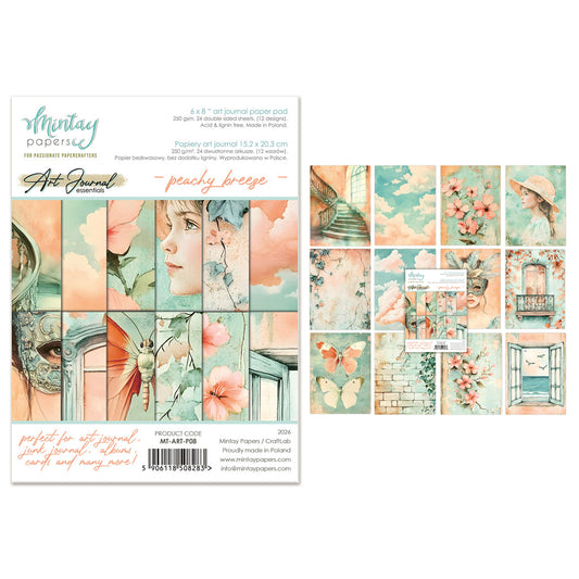 Mintay Art Journal Paper Pad 6x8 Inch Peachy Breeze