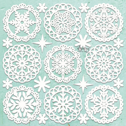 Mintay Chippies Decor 12x12 Inch Winter Doilies