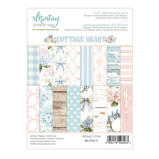 Mintay Cottage Heart 6x8 Add-On Paper Pack