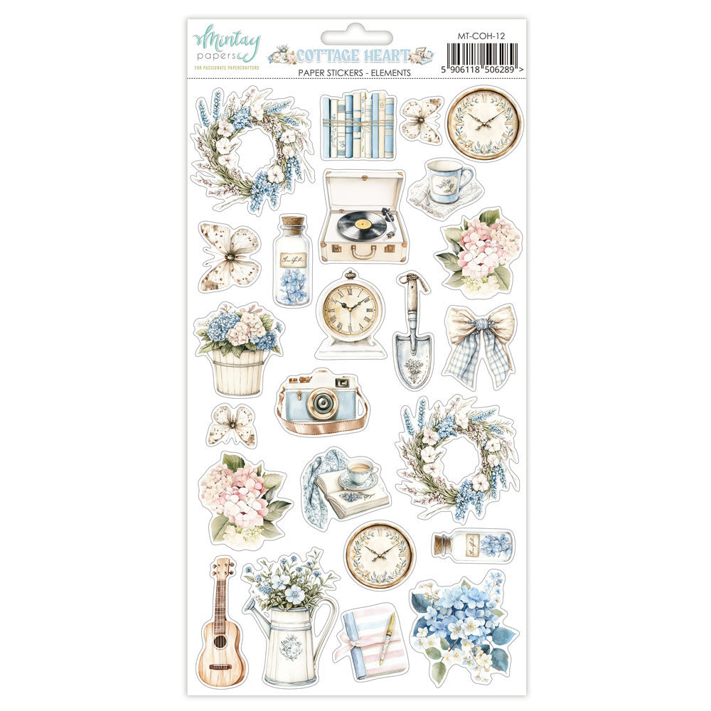 Mintay Cottage Heart 6x12 Inch Paper Stickers Elements