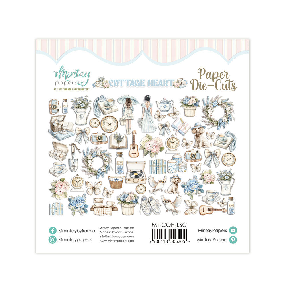 Mintay Cottage Heart Paper Die-Cuts (60pcs)