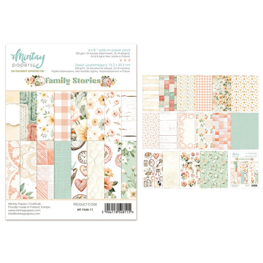 Mintay Family Stories 6x8 Inch Add-On Paper Pack