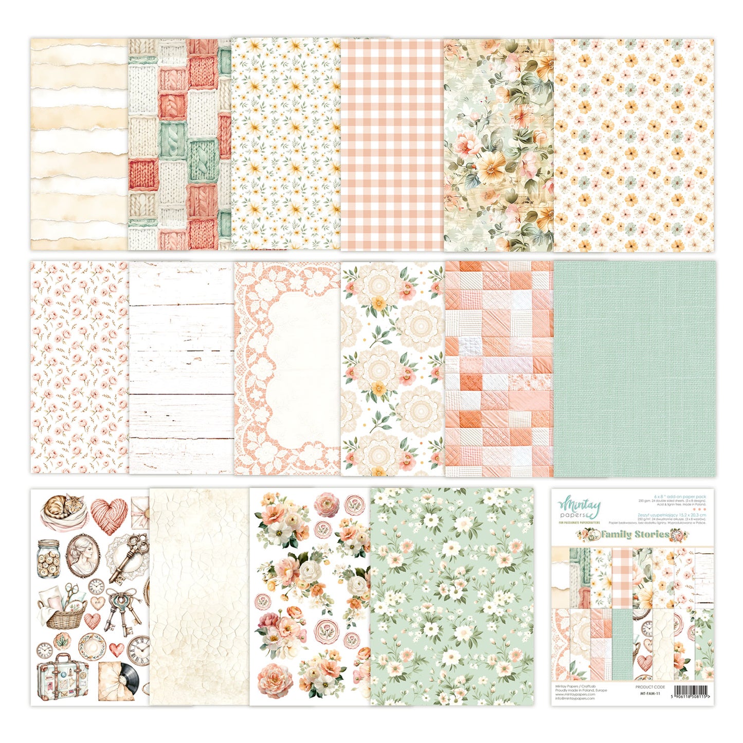 Mintay Family Stories 6x8 Inch Add-On Paper Pack