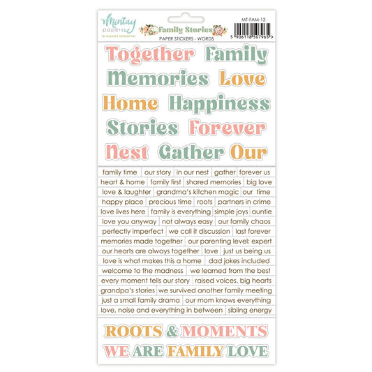 Mintay Family Stories 6x12 Inch Paper Stickers Words