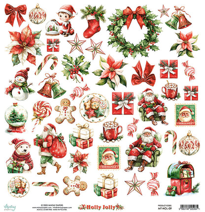 Mintay Holly Jolly 12x12 Inch Paper Elements