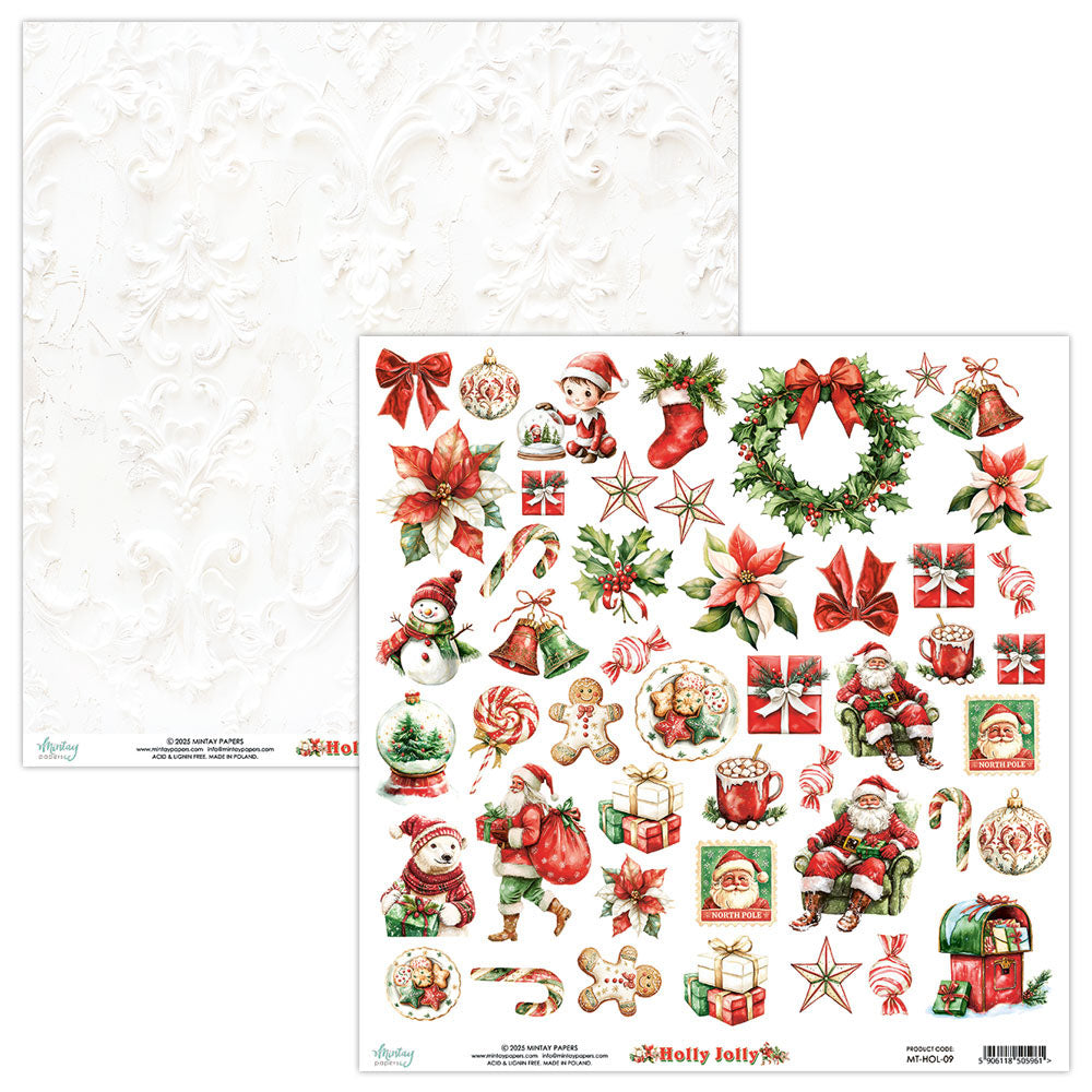 Mintay Holly Jolly 12x12 Inch Paper Elements