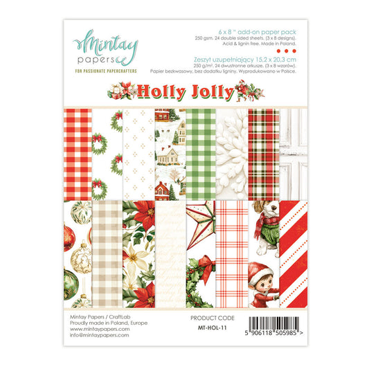Mintay Holly Jolly 6x8 Inch Add-On Paper Pack