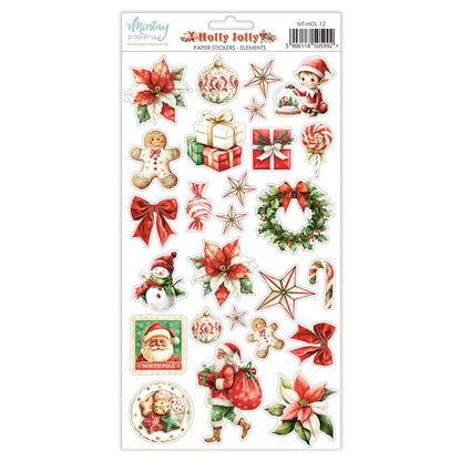 Mintay Holly Jolly 6x12 Inch Paper Stickers Elements