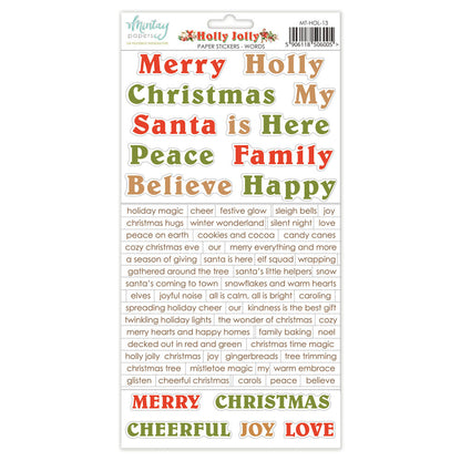Mintay Holly Jolly 6x12 Inch Paper Stickers Words