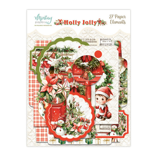 Mintay Holly Jolly 6x8 Inch Paper Elements (27 pcs)