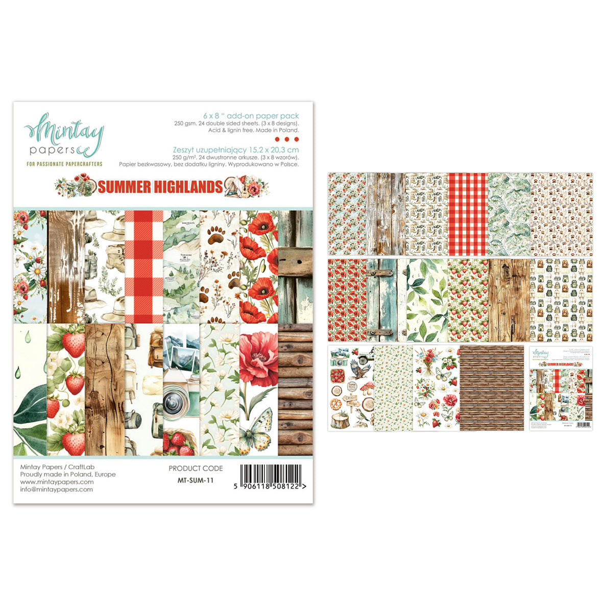 Mintay Summer Highlands 6x8 Inch Add-On Paper Pack