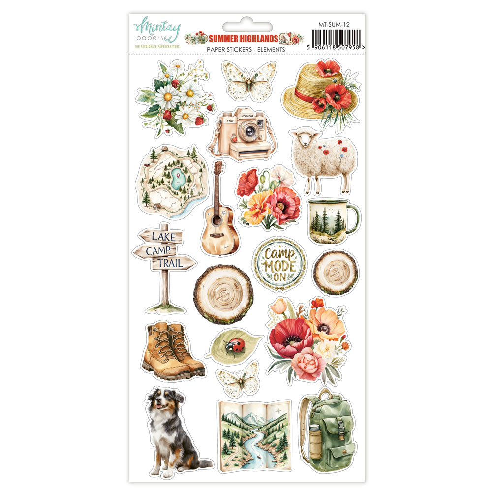 Mintay Summer Highlands  6x12 Inch Paper Stickers Elements