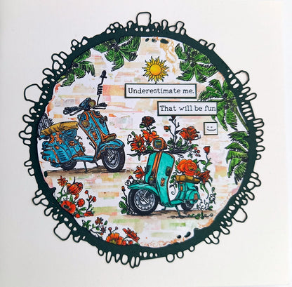 #1185 - A6 Stamp Set - Beach Bikers