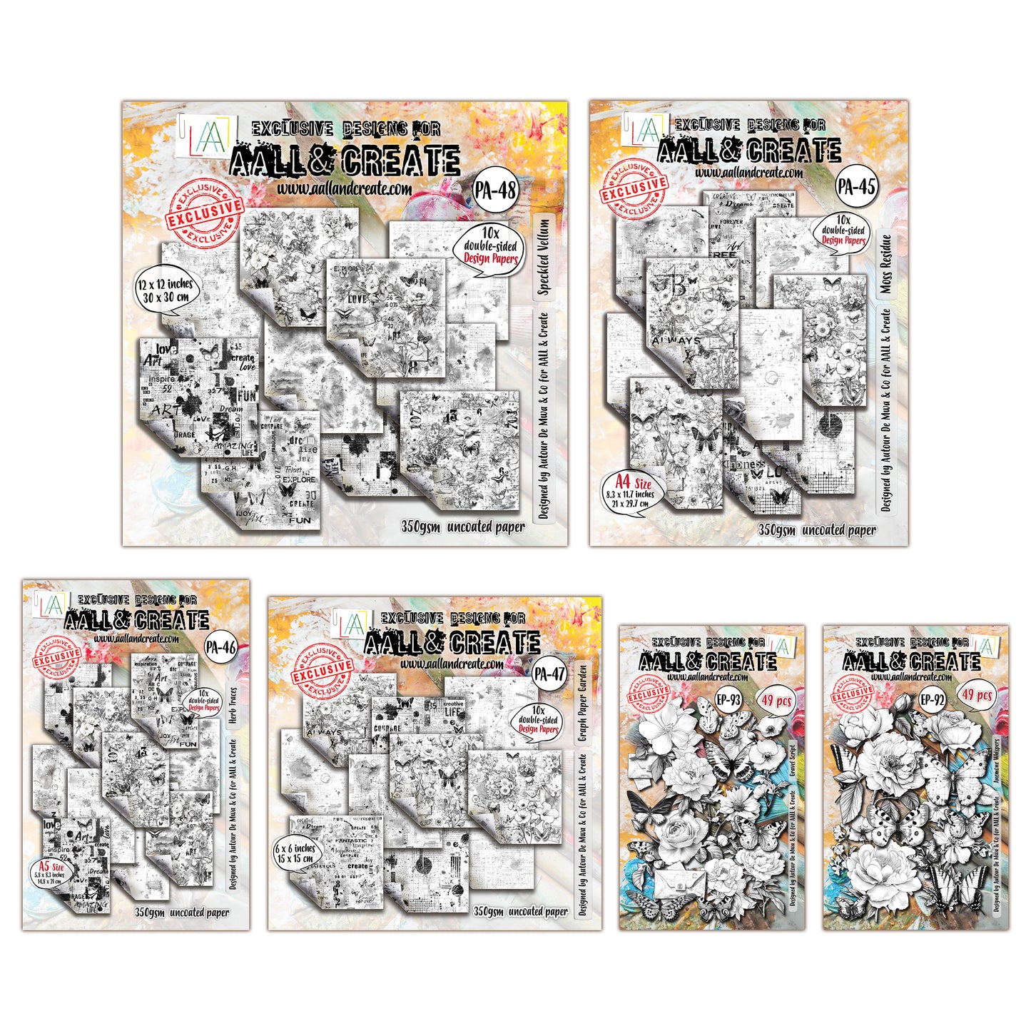 Inkblot Meadow Design Paper & Pollen Drift Ephemera Bundle