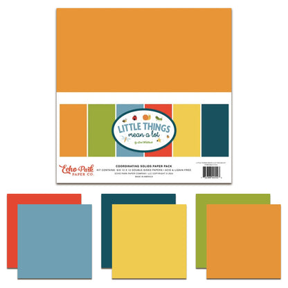 Echo Park Paper Co. Little Things Mean A Lot 12x12 Inch Coordinating Solids Paper Pad