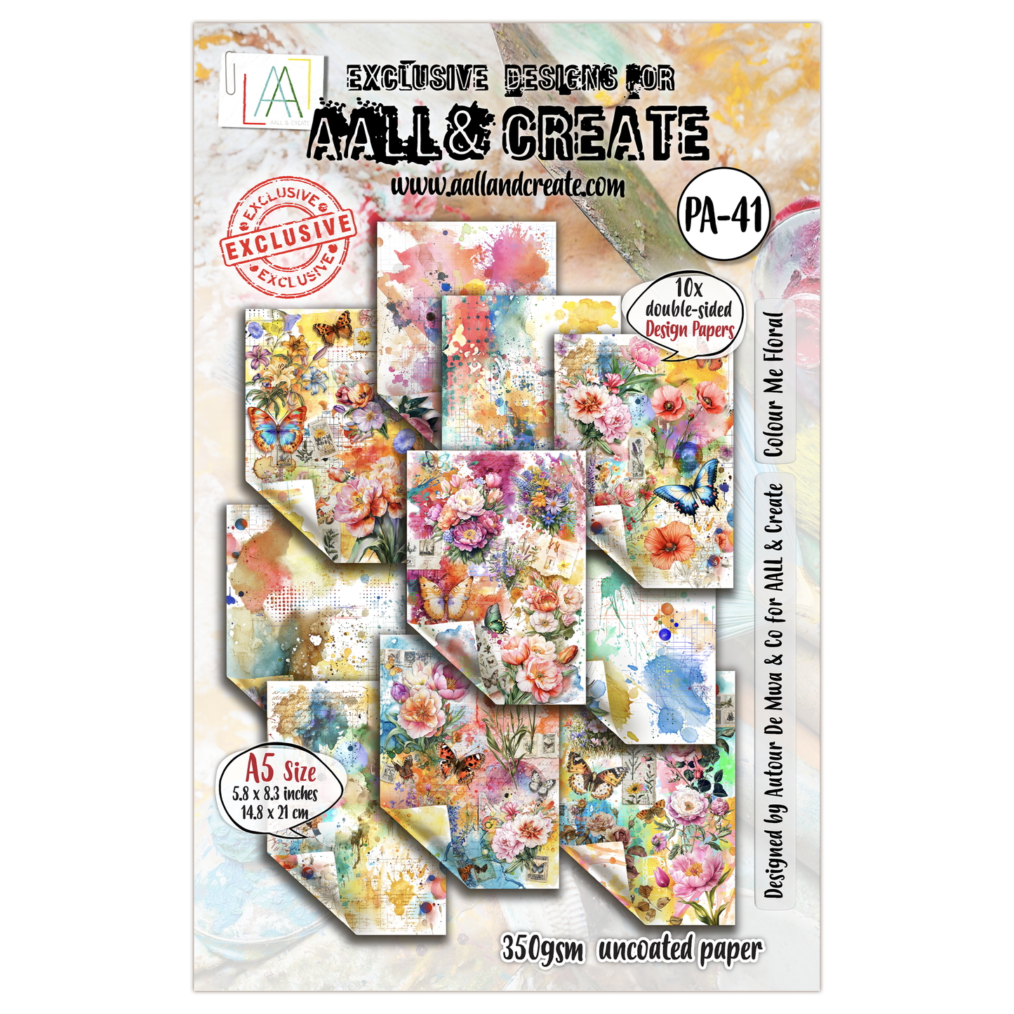 #PA-41 - A5 Design Paper - Colour Me Floral