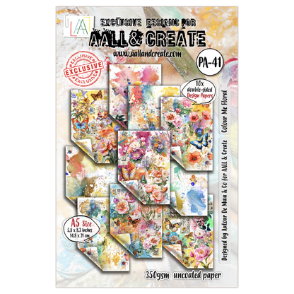 #PA-41 - A5 Design Paper - Colour Me Floral