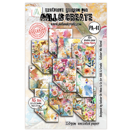 #PA-41 - A5 Design Paper - Colour Me Floral