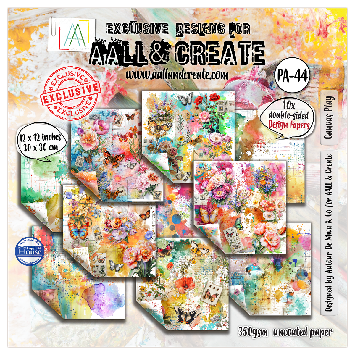 PA-44 - 12 x 12 (inch) Design Paper - Canvas Play