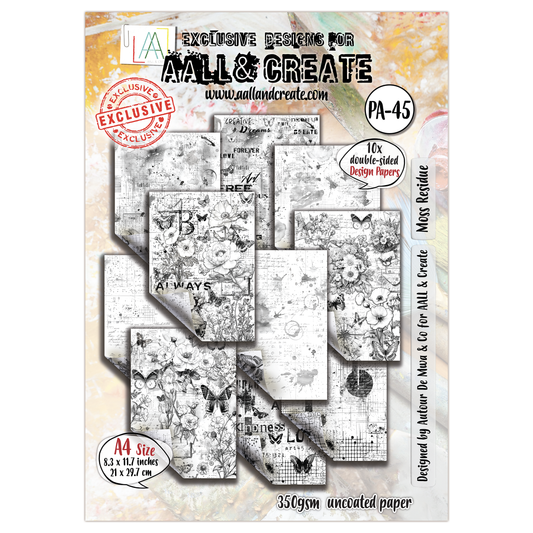 #PA-45 - A4 Design Paper - Moss Residue