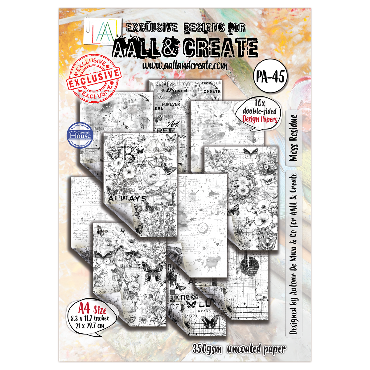 PA-45 - A4 Design Paper - Moss Residue