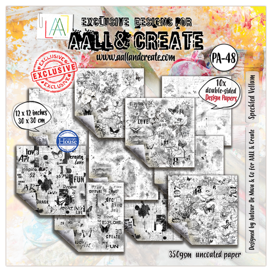 PA-48 - 12 x 12 (inch) Design Paper - Speckled Vellum