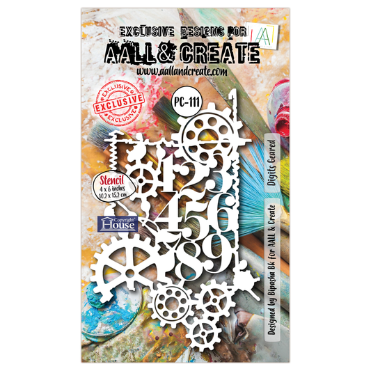 PC-111 - 4"x6" Stencil - Digits Geared