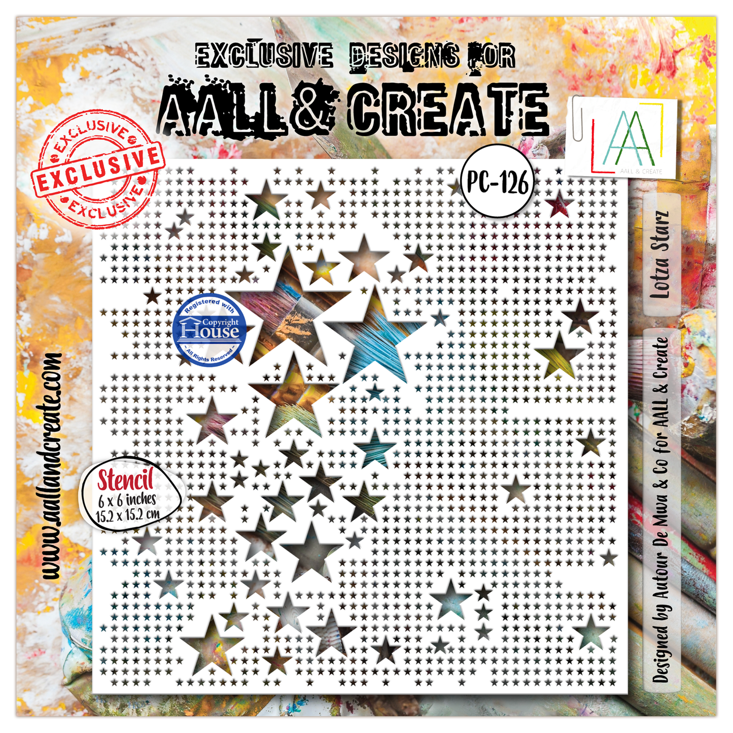 PC-126 - 6"x6" Stencil - Lotza Starz