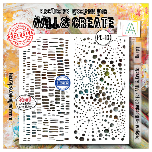 PC-13 - 6"x6" Stencil - Bursts