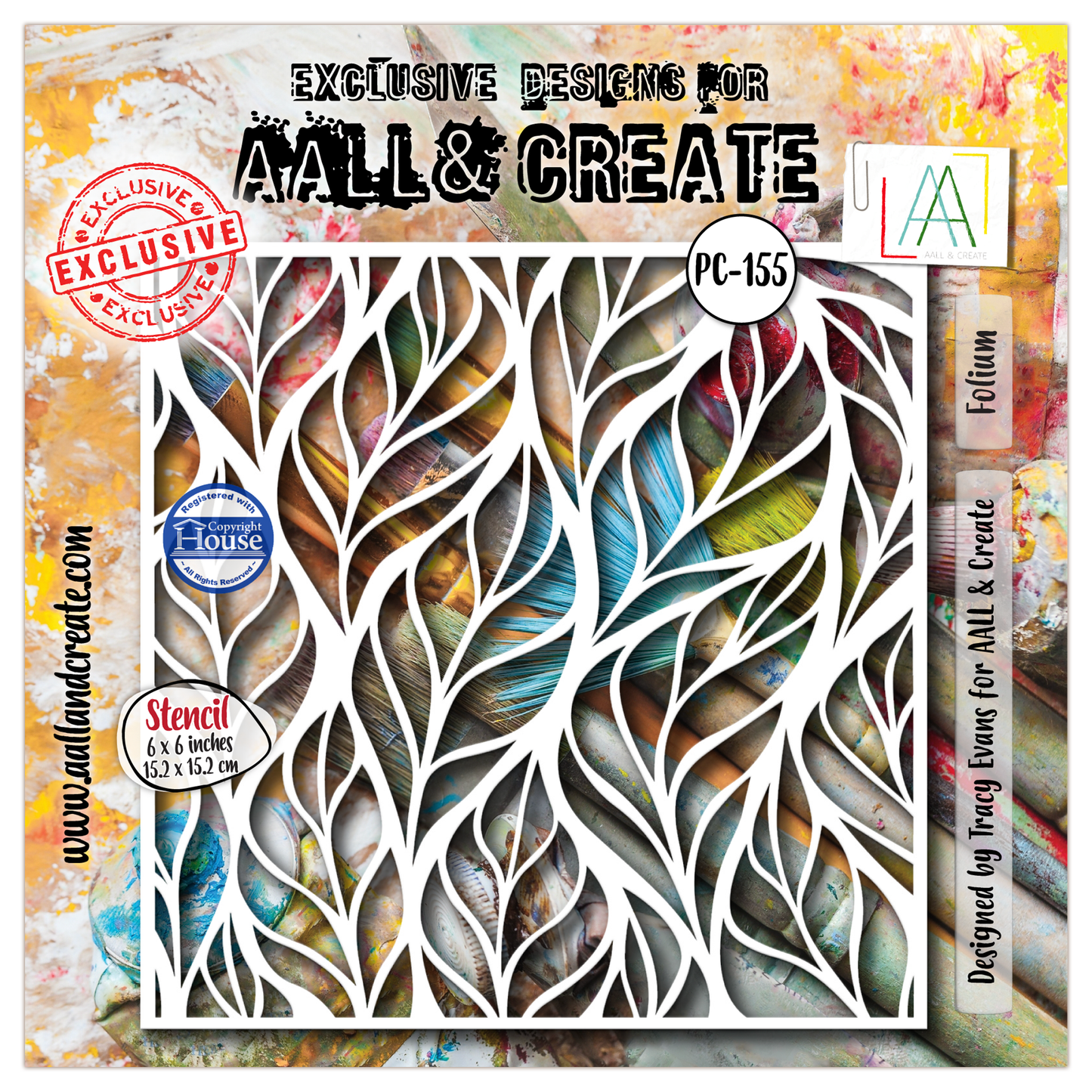 PC-155 - 6"x6" Stencil - Folium