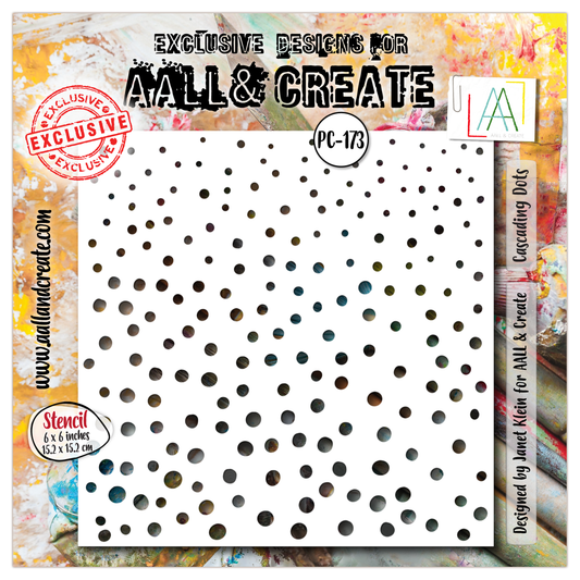 #173 - 6"x6" Stencil - Cascading Dots