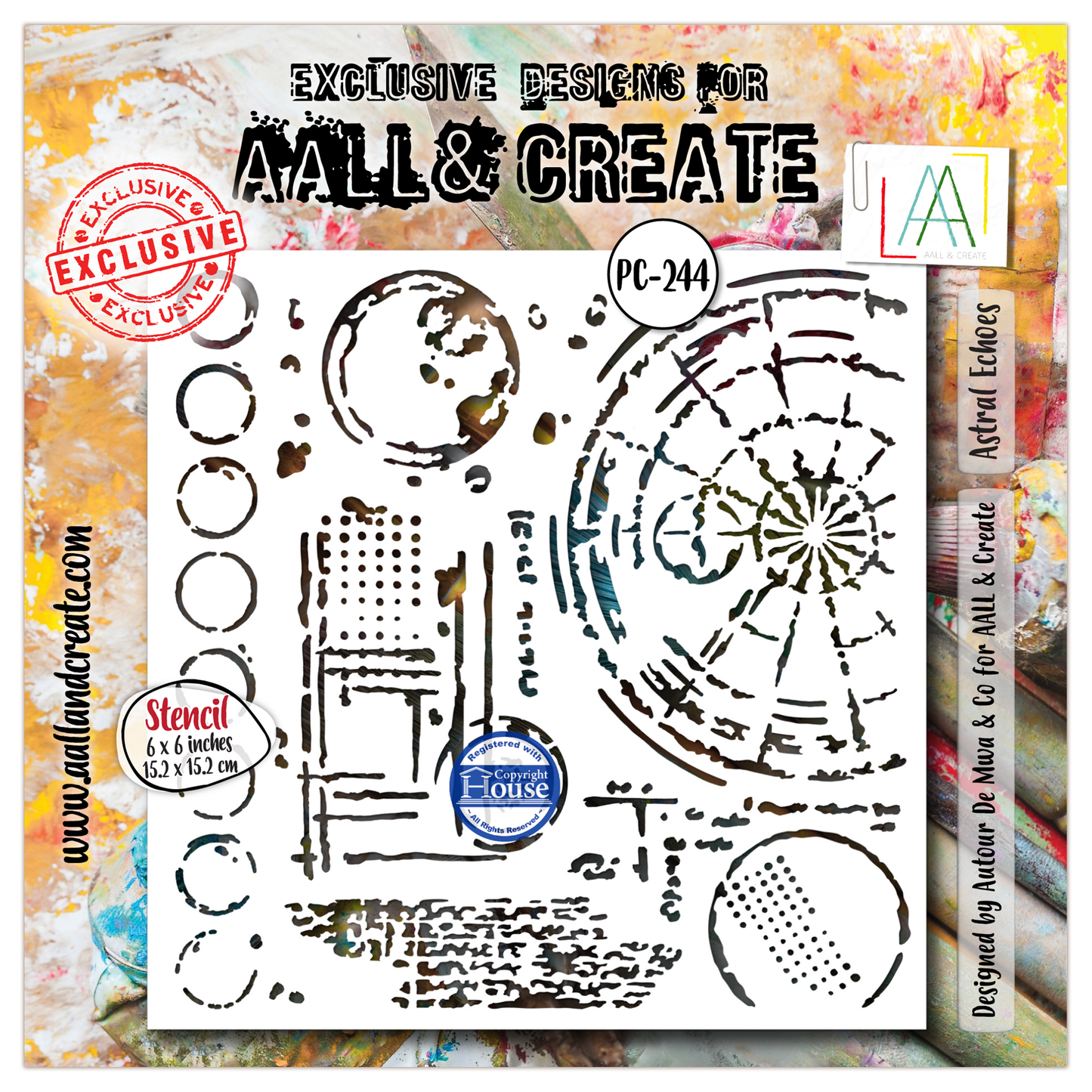 PC-244 - 6x6 (inch) Stencil - Astral Echoes