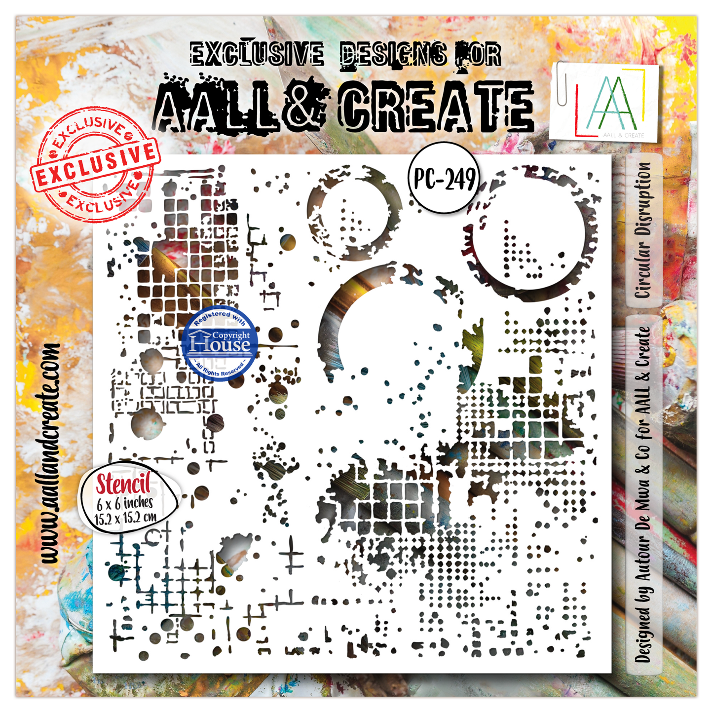 PC-249 - 6x6 (inch) Stencil - Circular Disruption