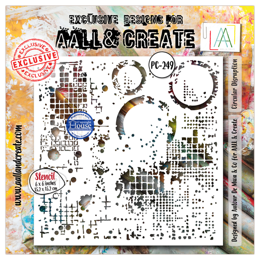 PC-249 - 6x6 (inch) Stencil - Circular Disruption