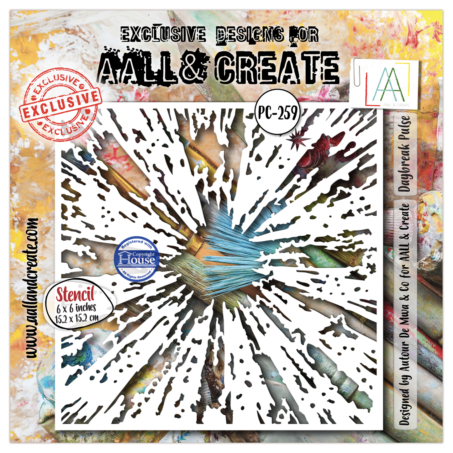 PC-259 - 6x6 (inch) Stencil - Daybreak Pulse