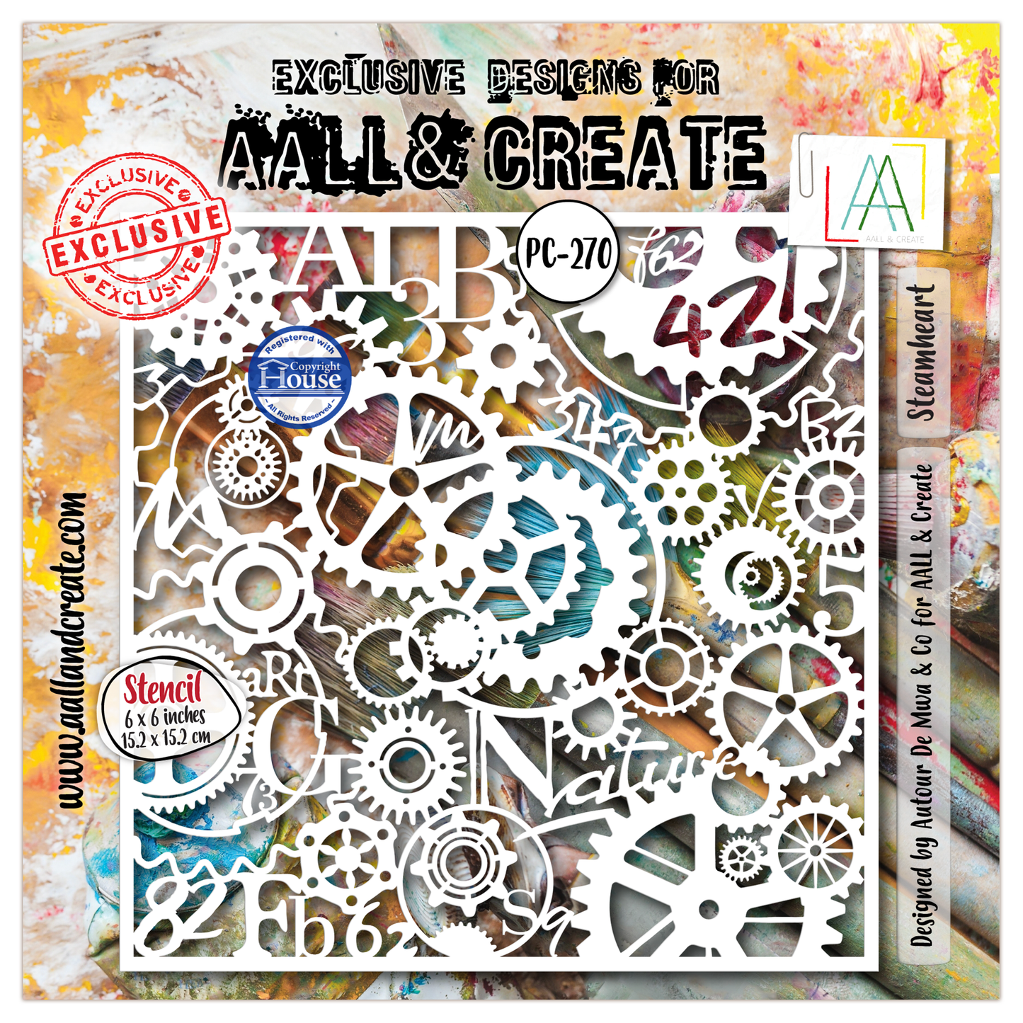 PC-270 - 6x6 (inch) Stencil - Steamheart