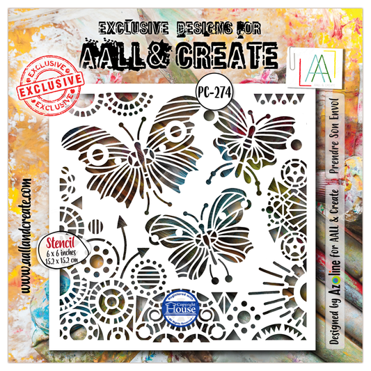 PC-274 - 6x6 (inch) Stencil - Prendre Son Envol