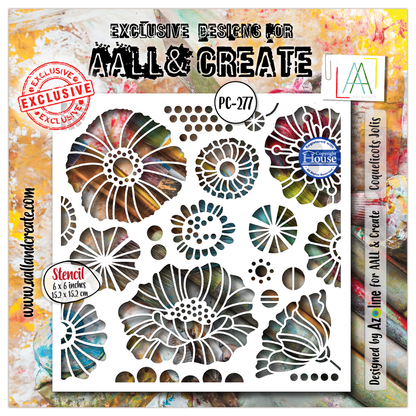 PC-277 - 6x6 (inch) Stencil - Coquelicots Jolis