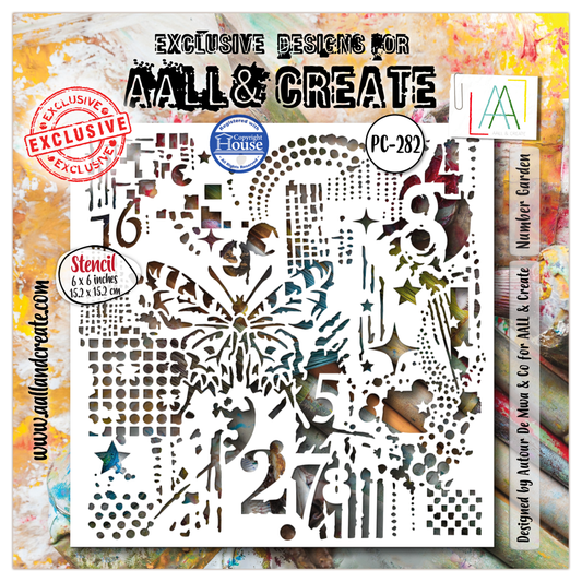 PC-282 - 6x6 (inch) Stencil - Number Garden