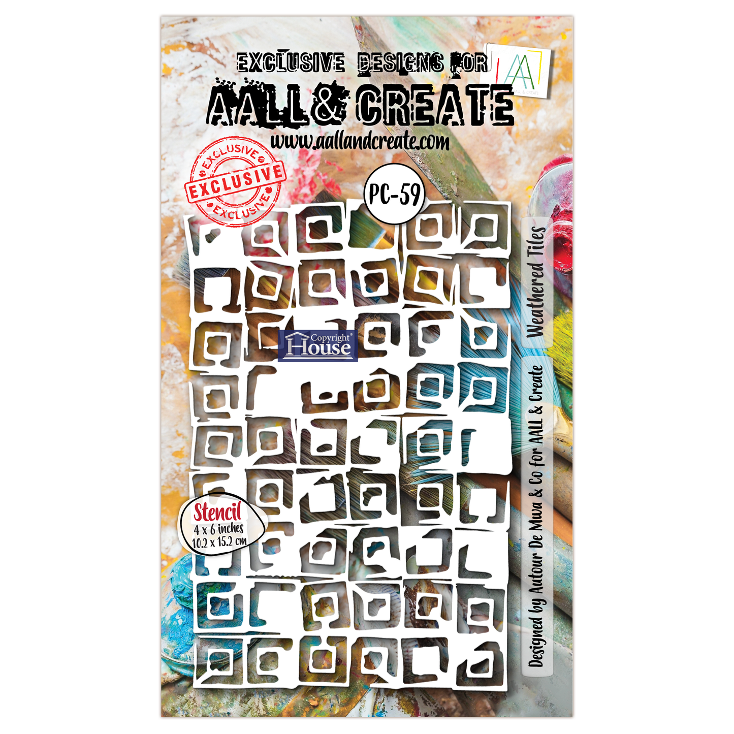 PC-59 - 4"x6" Stencil - Weathered Tiles