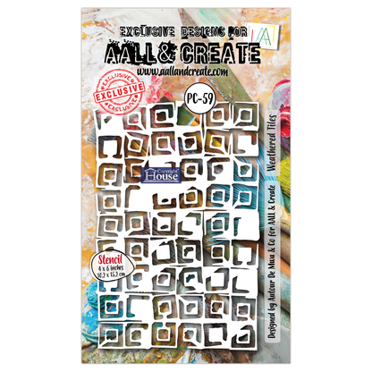 PC-59 - 4"x6" Stencil - Weathered Tiles
