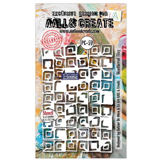 PC-59 - 4"x6" Stencil - Weathered Tiles