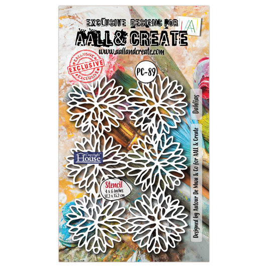 PC-89 - 4"x6" Stencil - Dahlias