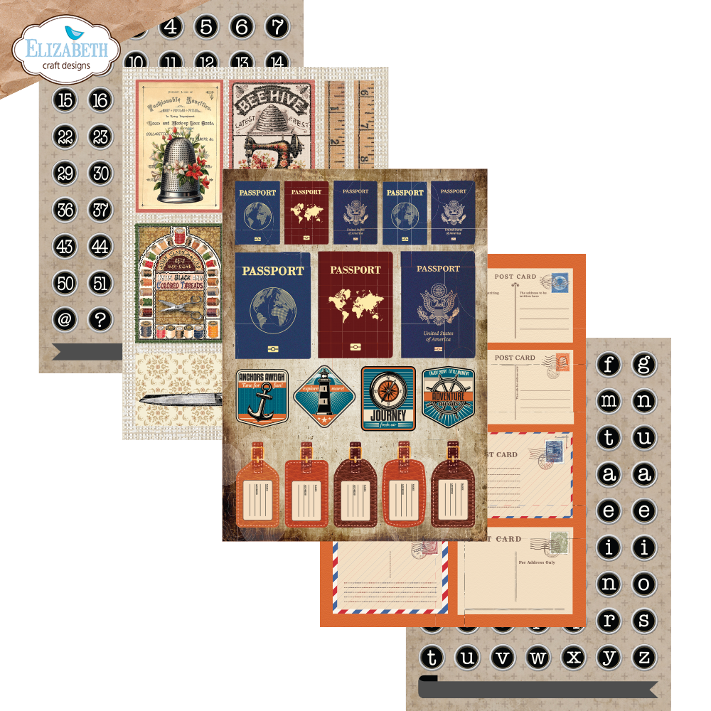 Elizabeth Craft Designs Rest & Relaxation A5 Patterned Cardstock Everyday Ephemera 2 by Everyday Memories