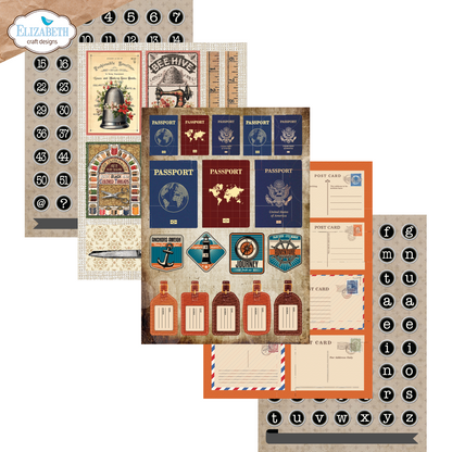 Elizabeth Craft Designs Rest & Relaxation A5 Patterned Cardstock Everyday Ephemera 2 by Everyday Memories